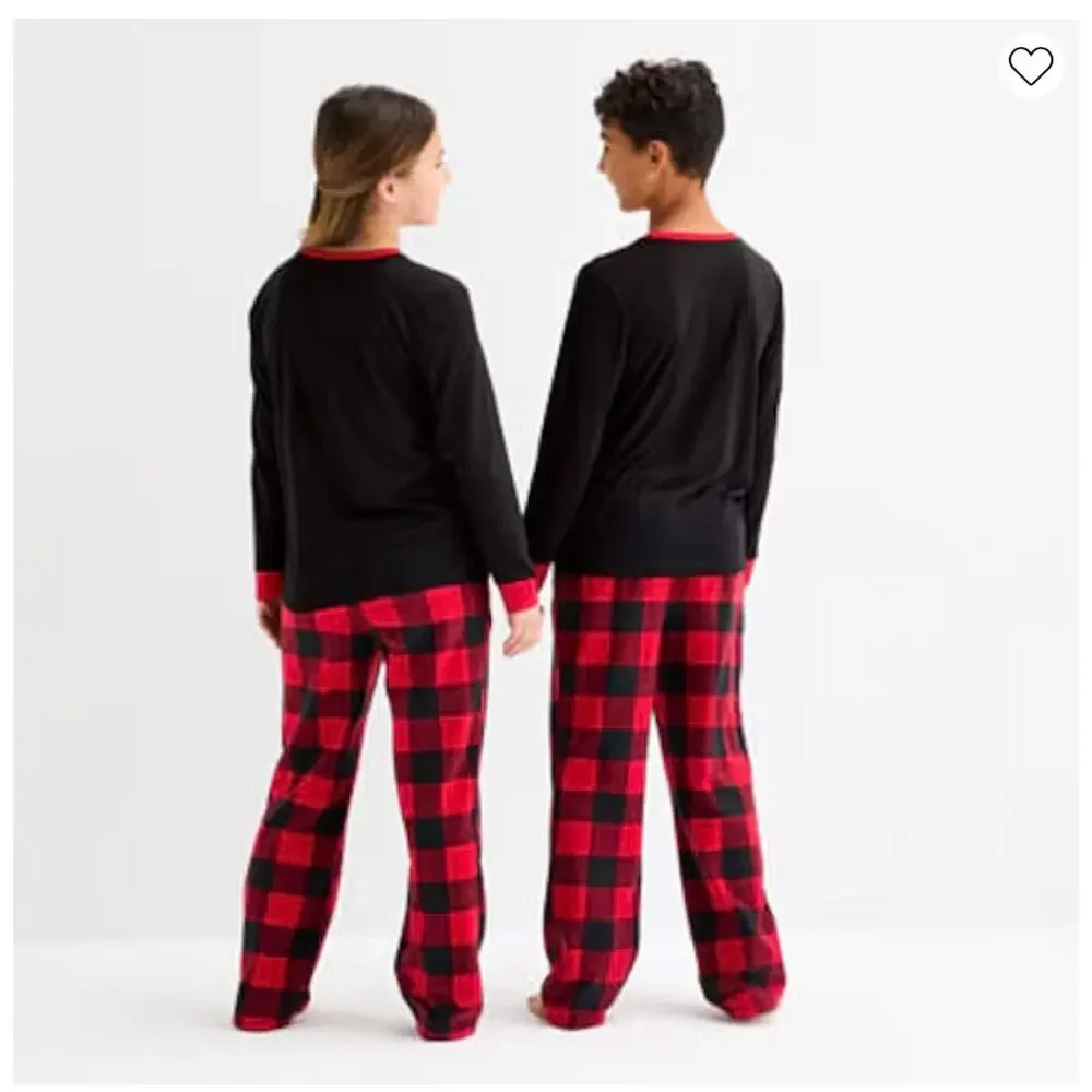 NEW! Size L 14/16 Moose Buffalo Christmas Family Matching Pajama Set
